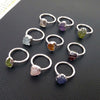 Groothandel Multi-stenen ringen 925 sterling zilver Ruwe stenen ringen